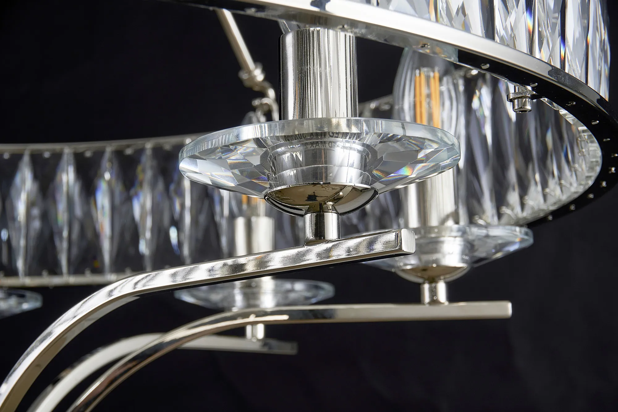 Vivienne Crystal Pendant/Semi Ceiling 8 Light Polished Nickel IL31820  Diyas Vivienne Polished Nickel